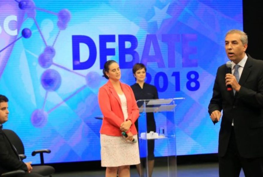 Candidatos que estavam presentes criticaram a ausência de Ronaldo Caiado (DEM) e Daniel Vilela (MDB) / Foto: Reprodução.