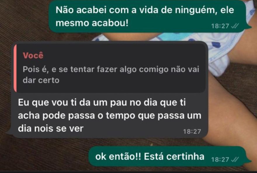 Vítima, que é ex-namorada, vem recebendo ameaças do adolescente e de familiares. (Foto: Arquivo pessoal)