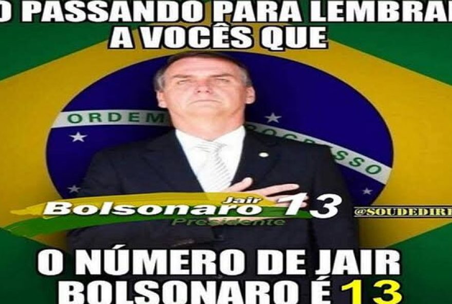 Santinho de Bolsonaro com número de Lula. (Foto: Reprodução/Redes sociais)