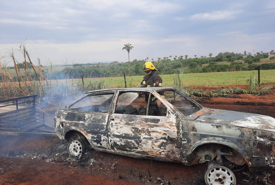 Idoso morre carbonizado durante incêndio em canavial na zona rural de Palmeiras de Goiás