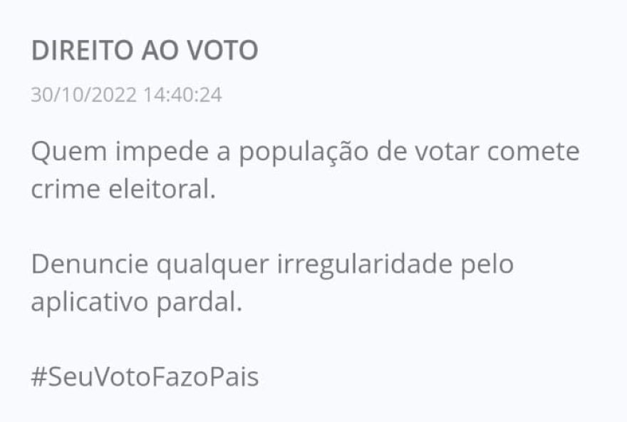 Aplicativo do e-Título notifica usuários: 