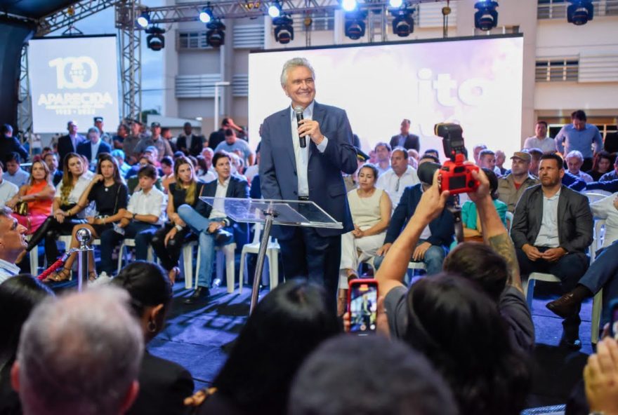 Governador Ronaldo Caiado participa de homenagem ao ex-governador Maguito Vilela: reconhecimento póstumo ( Foto:  Lucas Diener)