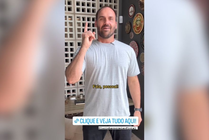 Eduardo Bolsonaro faz propaganda de camisetas nas redes sociais (Reprodução/Instagram)