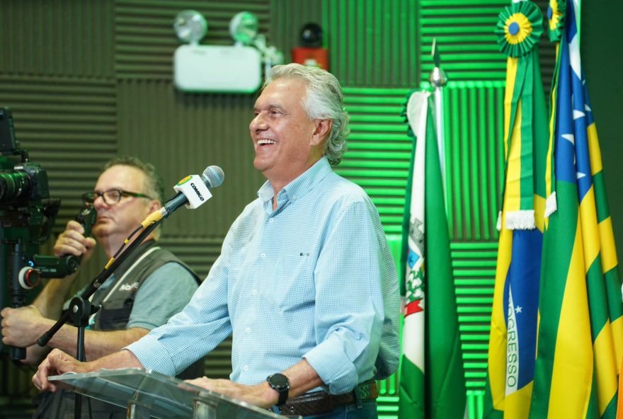 Governador Ronaldo Caiado em Rio Verde, durante a abertura da Tecnoshow Comigo, que completa 20 anos em 2023 
(Foto: Júnior Guimarães e Cristiano Borges)