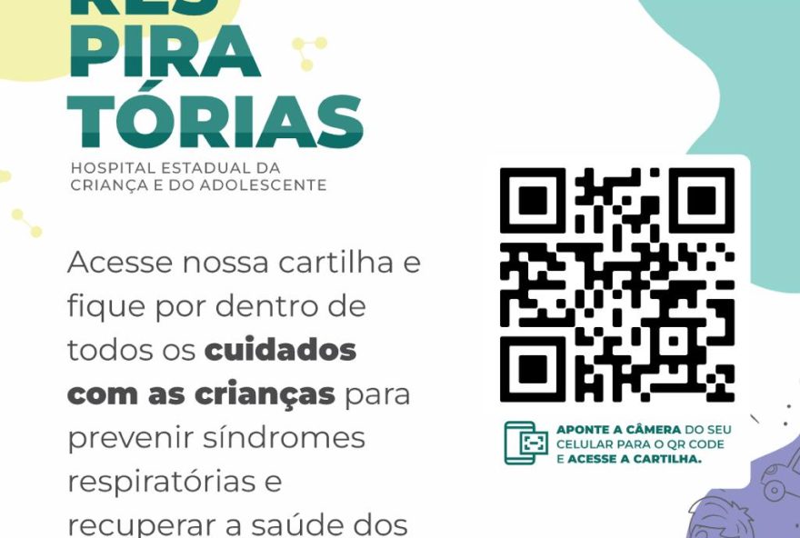 Documento que pode ser acessado via QR Code orienta para cuidados durante os meses de outono e inverno, quando aumenta a circulação de vírus que causam Síndromes Respiratórias
(Foto: SES)