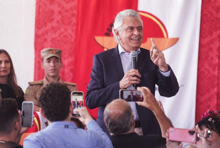 Governador Ronaldo Caiado durante inauguração da 26ª Companhia Independente do Corpo de Bombeiros Militar, em Valparaíso de Goiás.  
 (Fotos: Hegon Corrêa)