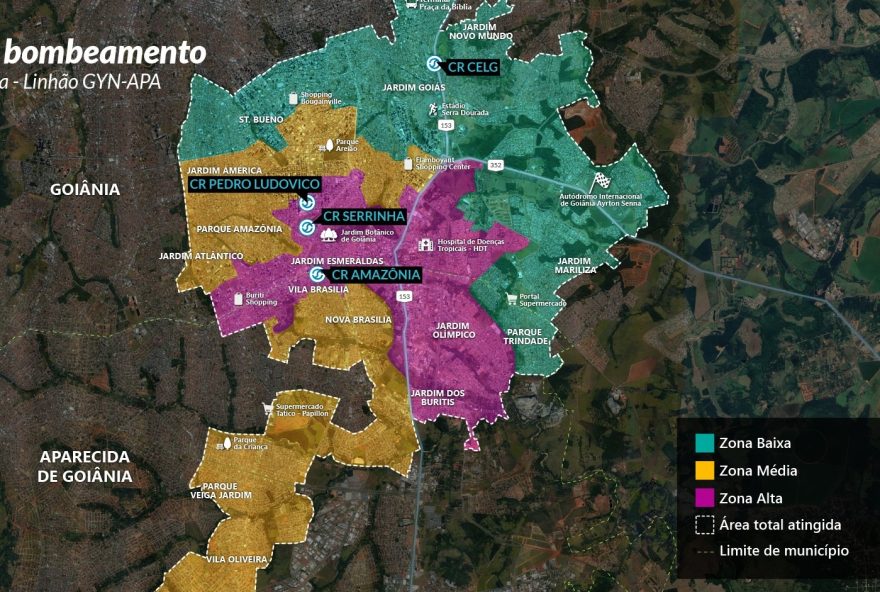 Pode ocorrer falta de água em algumas regiões de Goiânia e Aparecida de Goiânia, atendidas pelo Sistema João Leite, principalmente nos dias 8 e 9 de julho (Foto:Reprodução/ Saneago)