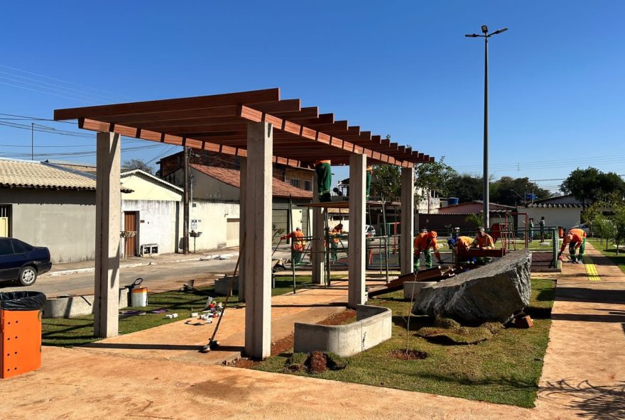 Prefeitura de Goiânia finaliza obras da Praça Jardim São José, na Vila Redenção: inauguração está prevista para este mês de agosto
(Foto: Reprodução/ Luciano Magalhães)