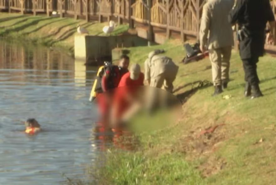 Adolescente morre afogado em lago de parque em Rio Verde  (Foto: Reprodução/TV Anhanguera)