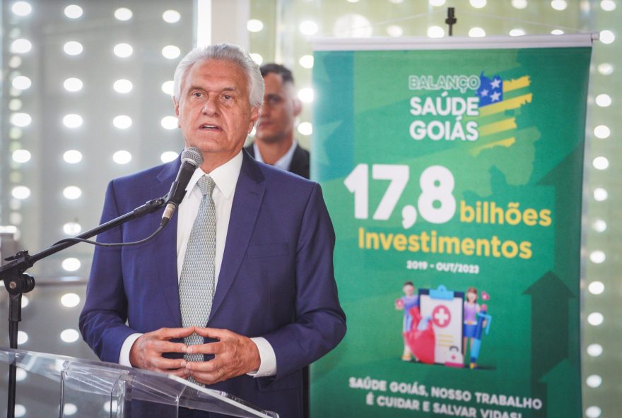 Legenda: Governador Ronaldo Caiado comemora resultados da saúde: R$ 17,8 bilhões em investimentos desde 2019
(Fotos: Hegon Corrêa)