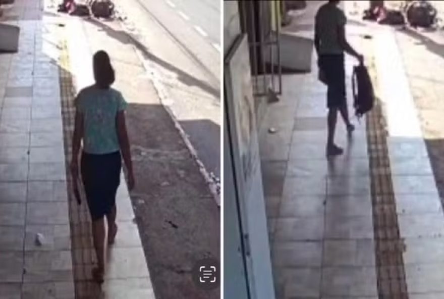 Mulher é presa após furtar mochila com mais de R$ 45 mil  (Foto: Reprodução/TV Anhanguera)