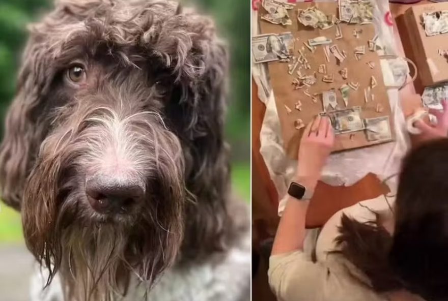 Cão come US$ 4 mil em notas, e casal tenta recuperar o dinheiro nas fezes do animal (Foto: Reprodução/Instagram)