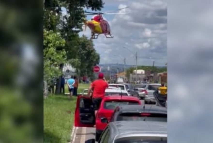 Criança se afoga em piscina e é levada de helicóptero ao Hugol em Goiânia