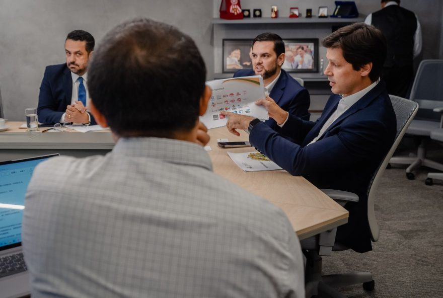 Daniel Vilela se reúne com grupo chinês, com foco em atrair investimento bilionário para Goiás. (Fotos: Hegon Corrêa)