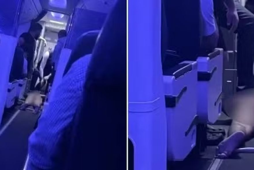 Passageiro nu provoca pouso de emergência de avião ao derrubar comissária