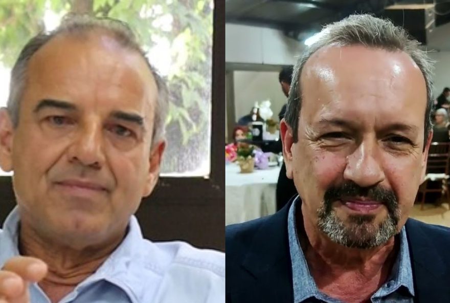 À esquerda, prefeito de Jataí, Humberto Machado (MDB). Ele deve escolher o presidente do Sindicato Rural, Evandro Vilela (UB), como seu pré-candidato a vice-prefeito