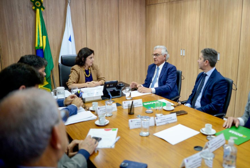 Governador Ronaldo Caiado se reúne com a ministra Nísia Trindade para tratar de repasse de recursos para a saúde, em Goiás. (Fotos: Lucas Diener)