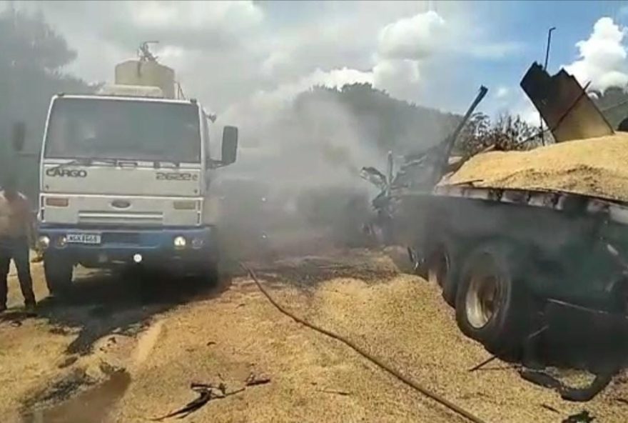 Acidente na BR-452, em Bom Jesus de Goiás. (Foto: Divulgação/Polícia Rodoviária Federal)