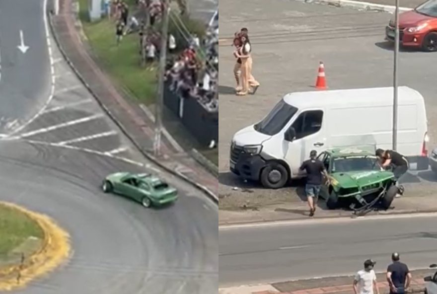 acidente-de-carro-em-evento-de-drift-em-sc3A-veiculo-perde-controle-e-atinge-van-estacionada3B-video