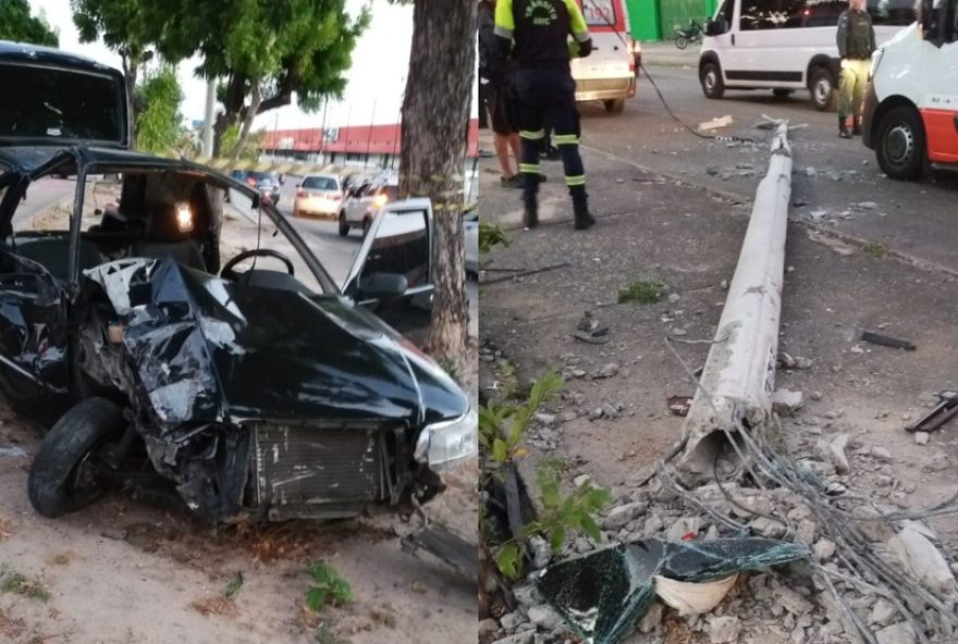 acidente-em-fortaleza3A-duas-passageiras-feridas-apos-motorista-perder-controle-e-colidir-com-arvore-e-poste