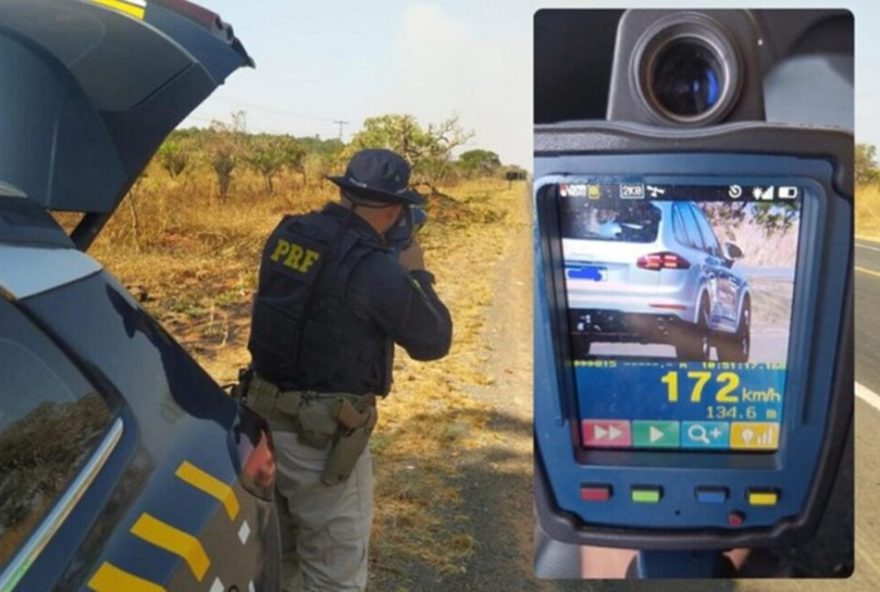 DF: Polícia Rodoviária Federal flagra motorista a 172 km/h na BR-060 (Foto: PRF)