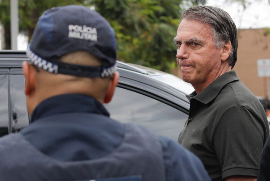 BRAZIL-POLITICS-JUSTICE-TRIAL-COUP Former Brazilian President (2019-2022) Jair Bolsonaro leaves the DF Star hospital in Brasilia on September 14, 2025, after undergoing a series of medical examinations, as he remains under house arrest. Brazil's Supreme Court on September 11 sentenced firebrand ex-president Jair Bolsonaro to 27 years in prison for coup plotting at the end of a landmark trial that divided the nation and drew US fury. (Photo by Sergio Lima / AFP)