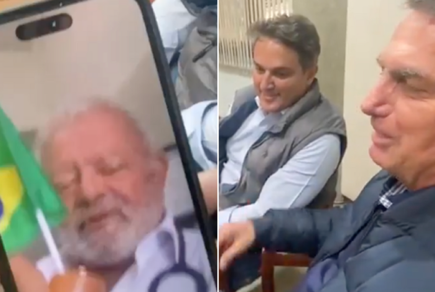 Bolsonaro conversa com sósia de Lula em videochamada