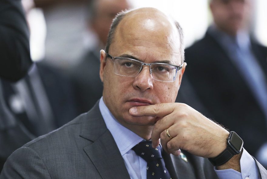 O governador do Rio de Janeiro, Wilson Witzel, participa da reunião extraordinária no Fórum de Governadores.