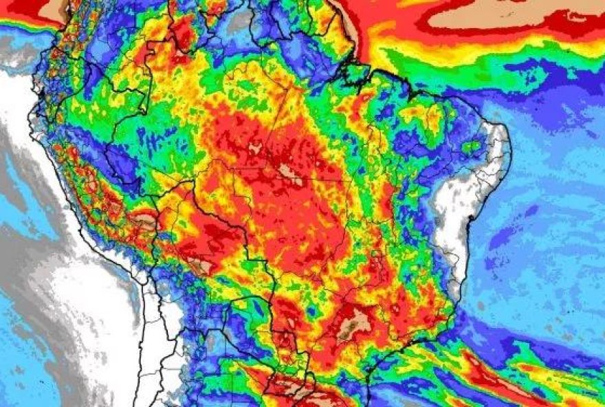 Urgente: Chuva Intensa no Brasil com Frente Fria Avançando