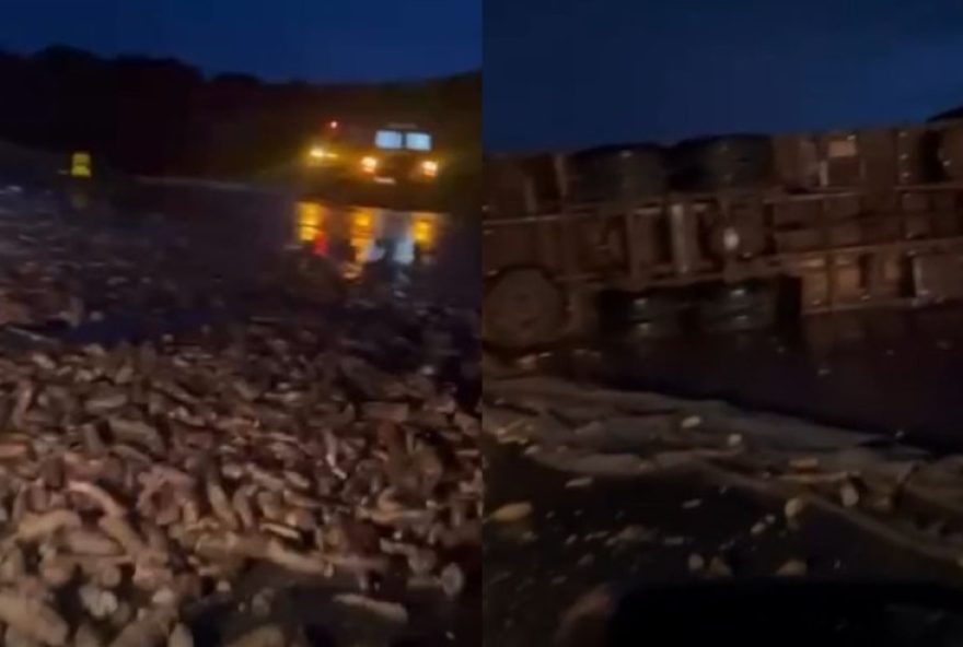 caminhao-tomba-na-raposo-tavares-carregado-com-mandioca-e-interdita-trecho-da-rodovia