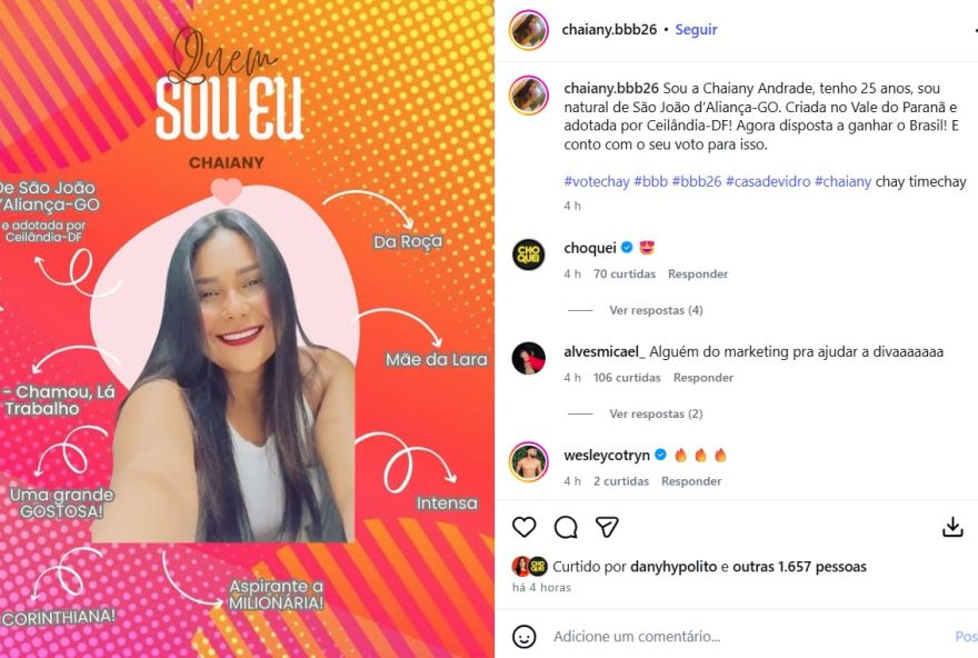 chaiany-de-andrade-e-a-primeira-pipoca-do-bbb-26-a-atingir-1-milhao-de-seguidores-nas-redes