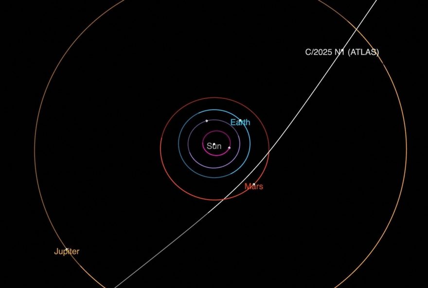 cometa-interestelar-3i2Fatlas3A-sondas-registram-objeto-fora-do-sistema-solar-na-orbita-de-marte