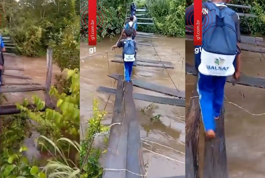 criancas-atravessam-ponte-precaria-para-chegar-a-escola-no-interior-do-ma3A-nova-passarela-sera-entregue-em-90-dias