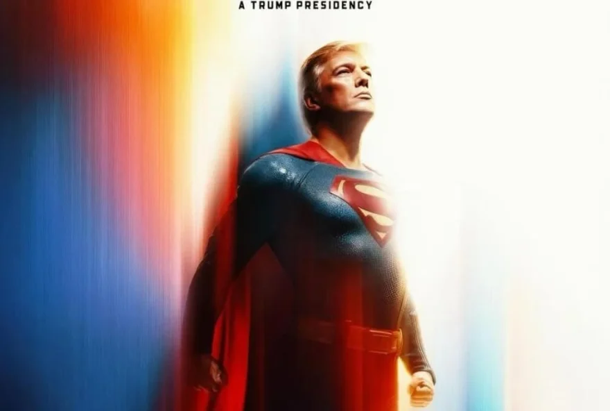 Trump como Superman: violação de direitos autorais (Foto: Casa Branca/X)