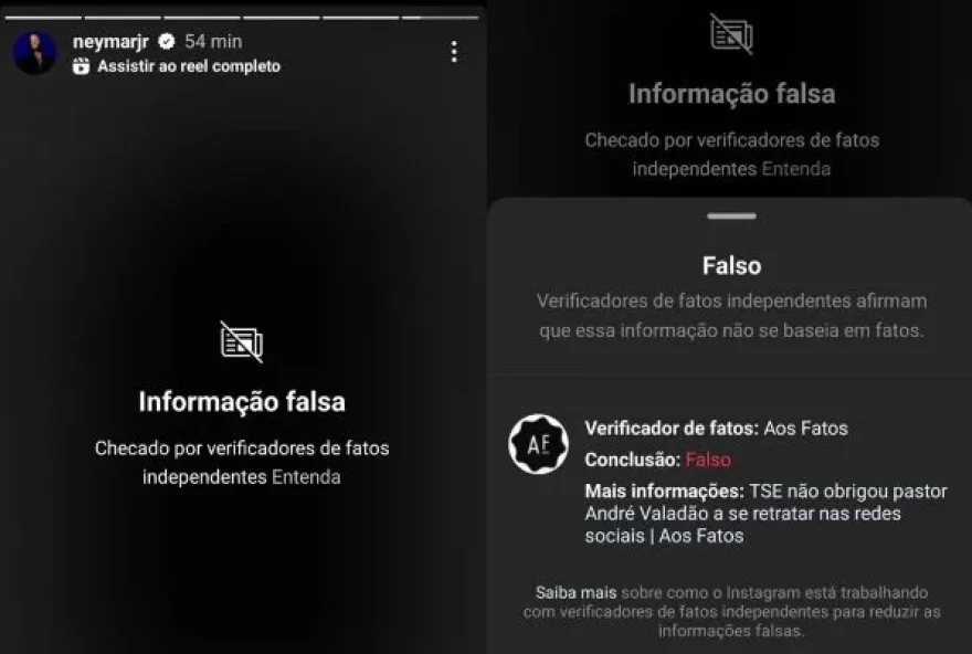 fake news Neymar Instagram