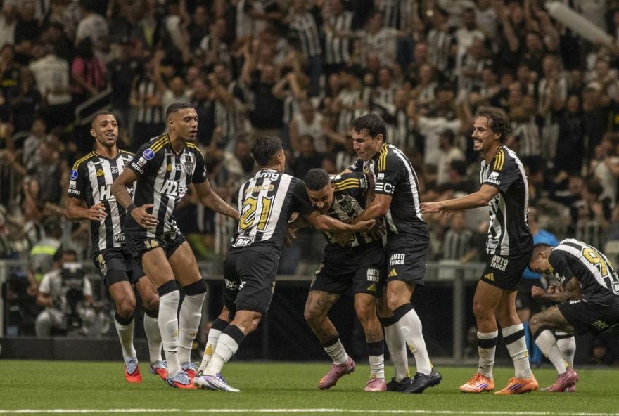 final-da-copa-sul-americana-20253A-data2C-local-e-premiacao-em-jogo MG - BELO HORIZONTE - 28/10/2025 - COPA SUL-AMERICANA 2025, ATLETICO-MG X INDEPENDIENTE DEL VALLE - Arana jogador do Atletico-MG comemora seu gol durante partida contra o Independiente del Valle no estadio Arena MRV pelo campeonato Copa Sul-americana 2025. Foto: Fernando Moreno/AGIF