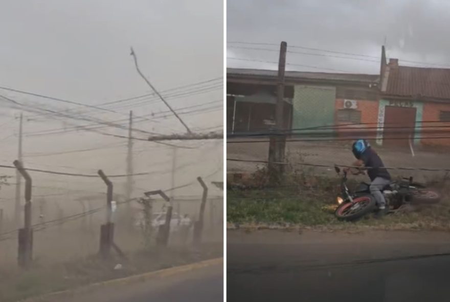 fortes-ventos-no-rs-derrubam-poste-e-motociclista fortes-ventos-no-rs-derrubam-poste-e-motociclista