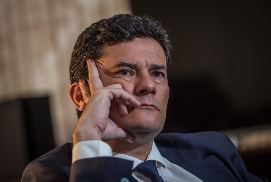 BRASILIA, BRAZIL - MARCH 30: Brazilian Justice Minister Sergio Moro looks on during an interview on March 31, 2020 in Brasilia, Brazil. Sergio Moro, said today April 23, 2020, that he will leave the government if the President Jair Bolsonaro goes through with his decision to change the Federal Police Chief Mauricio Valeixo. (Photo by Andre Coelho/Getty Images)