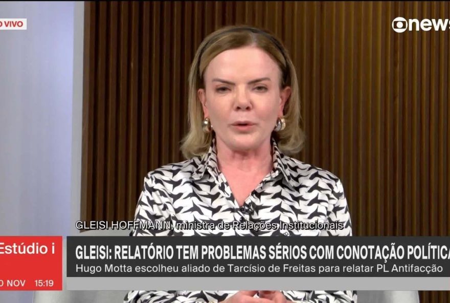 gleisi-hoffmann-critica-indicacao-de-secretario-de-seguranca-de-tarcisio-para-relatoria-de-projeto-antifaccao