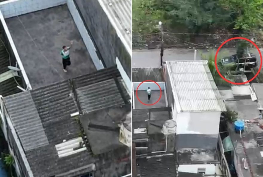 homem-condenado-por-trafico-e-capturado-em-sao-vicente3A-drone-flagra-tentativa-de-descarte-de-prova