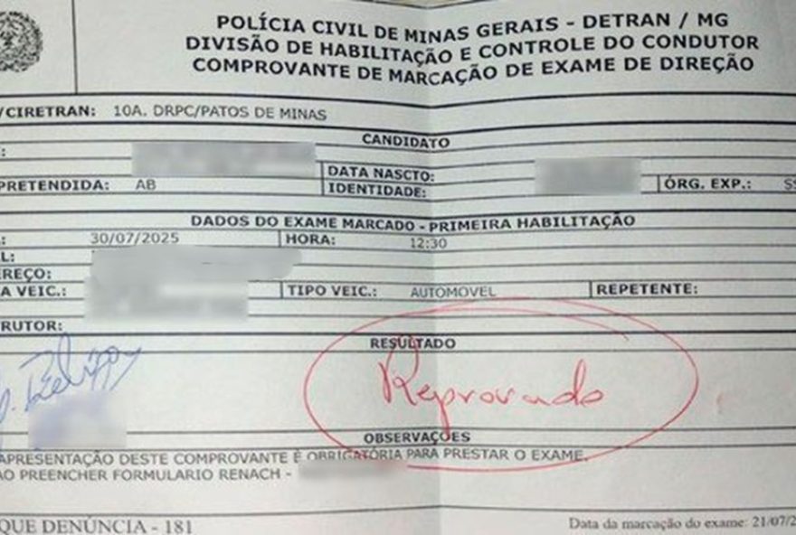 homem-e-preso-em-patos-de-minas-apos-xingar-examinadores-por-reprovacao-no-exame-de-direcao