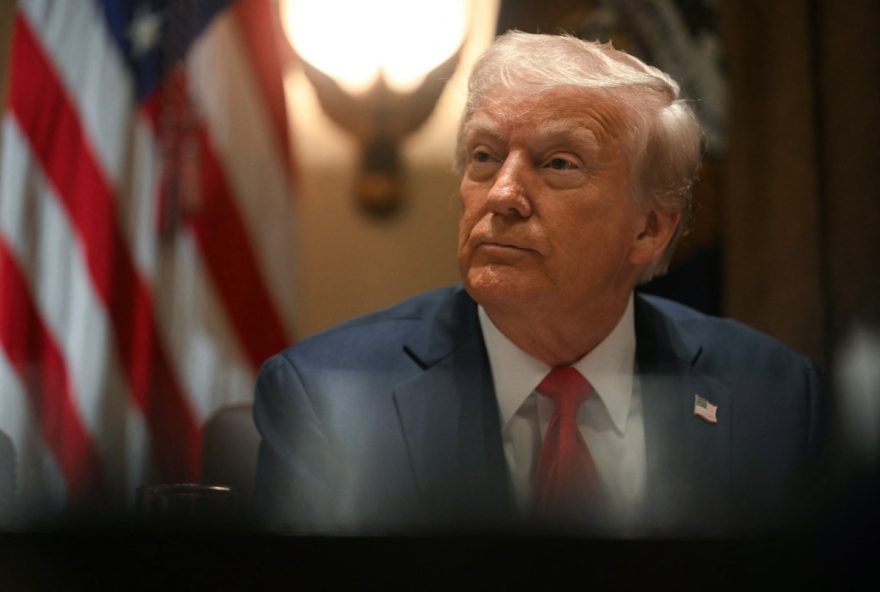 US President Donald Trump speaks during a cabinet meeting at the White House in Washington, DC, on February 26, 2025. (Photo by Jim WATSON / AFP)