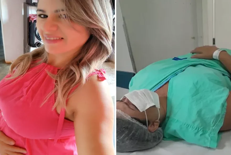 Lidiane Sousa Melo perdeu o filho após passar por três hospitais em Itaberaí e Goiânia (Foto: Reprodução/TV Anhanguera)