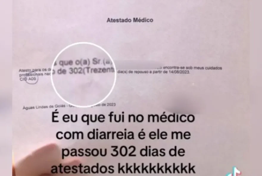 Atestado de 302 dias (Reprodução/TikTok)