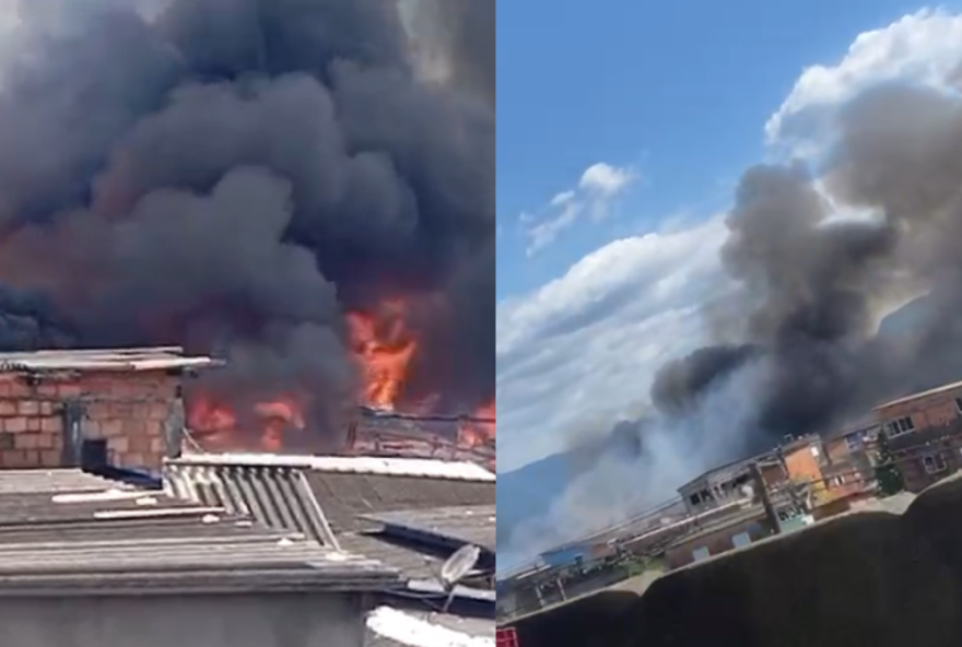 Incêndio atingiu cerca de 100 casas em comunidade localizada no litoral paulista • Defesa Civil SP