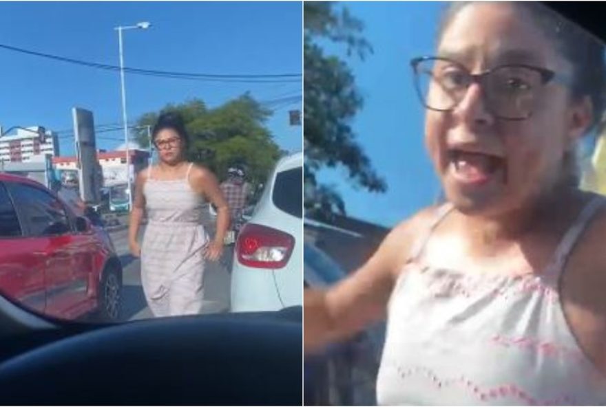 incidente-de-agressao-no-transito-em-fortaleza3A-condutora-tenta-quebrar-vidro-de-carro-apos-buzinada2C-vitima-gravida-e-atendida.-agressor-e-procurado-pela-policia-civil