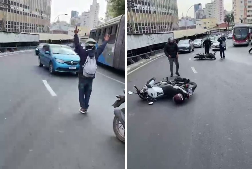 incidente-no-viaduto-cury3A-motociclistas-derrapam-devido-a-vazamento-de-onibus-brt-20-emdec-atua-rapidamente-para-conter-oleo-na-pista