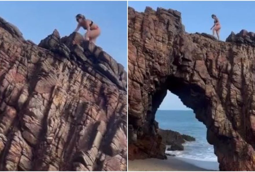 influenciadora-fitness-desrespeita-proibicao-ao-escalar-a-pedra-furada-em-jericoacoara3A-impactos-ambientais-e-consequencias-legais