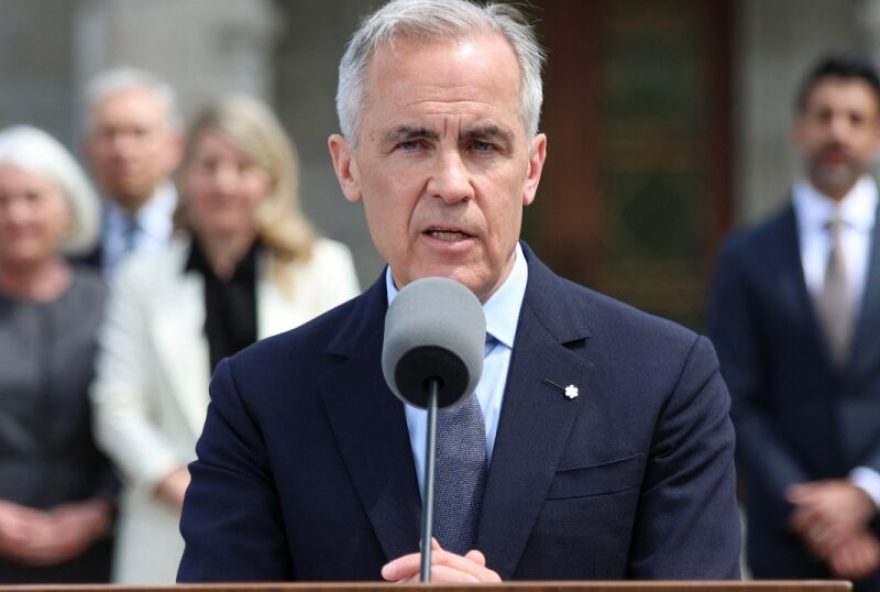 Canadian PM Mark Carney unveils cabinet after winning general election Canadian Prime Minister Mark Carney speaks during a news conference following a swearing-in ceremony for members of the Canadian ministry at Rideau Hall in Ottawa, Ontario, Canada, May 13, 2025. Carney and his team will have two weeks to prepare for a new session of parliament, which will be opened by King Charles. Carney's Liberals fell just short of the 172 seats needed for majority control of Parliament, but with 169 confirmed wins they will be in a strong position to pass legislation. (Photo by DAVE CHAN / AFP)