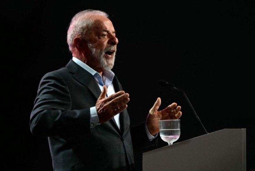 Brazil's President Luiz Inacio Lula da Silva delivers a speech during the COP30 UN Climate Change Conference opening ceremony in Belem, Para State, Brazil on November 10, 2025. The COP30 runs from November 10 to 21, and the 50,000 participants will feel the heavy, humid air of the Amazon rainforest, and face the daunting task of keeping global climate cooperation from collapsing.. (Photo by Pablo PORCIUNCULA / AFP)